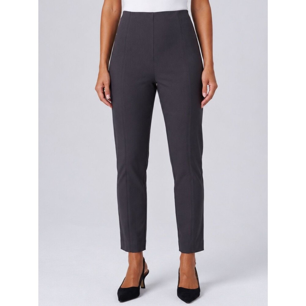 Franne Golde Original Magic Pant 14 Carbon Pull On Straight Leg Pocketless USA